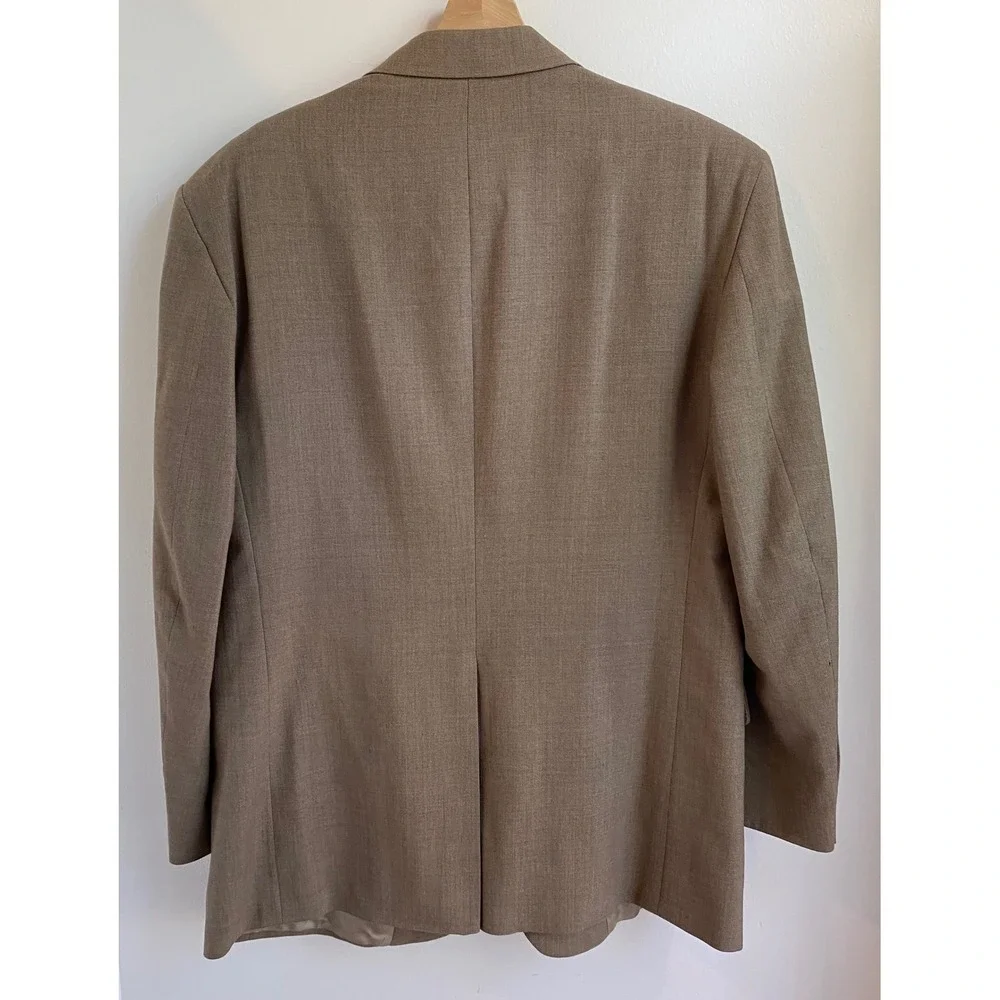 Stafford Blazer Jacket Mens 40S Brown Worsted Wool Blend Two Button Professional